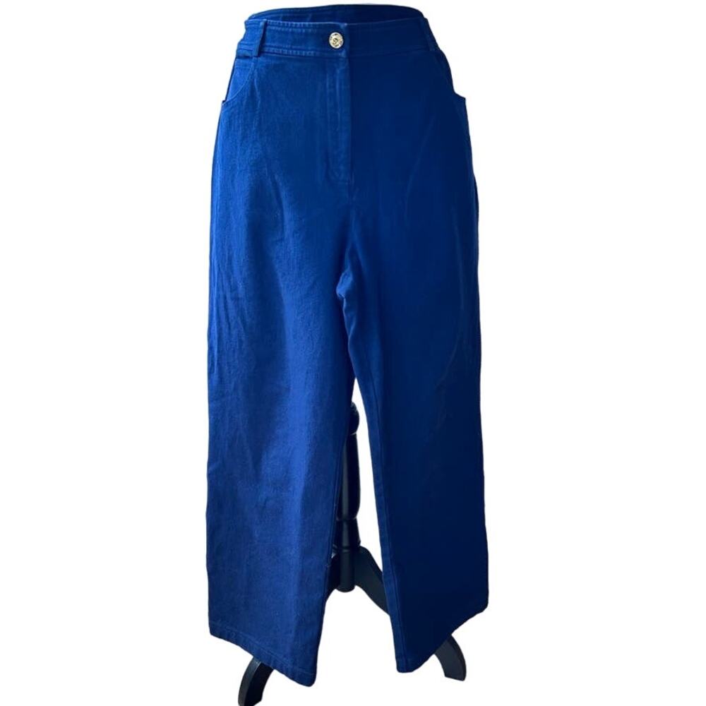 St. John Navy Blue Stretch Pocket Ankle Pant Size 14 MSRP $500 Old Money Luxury - Picture 4 of 8
